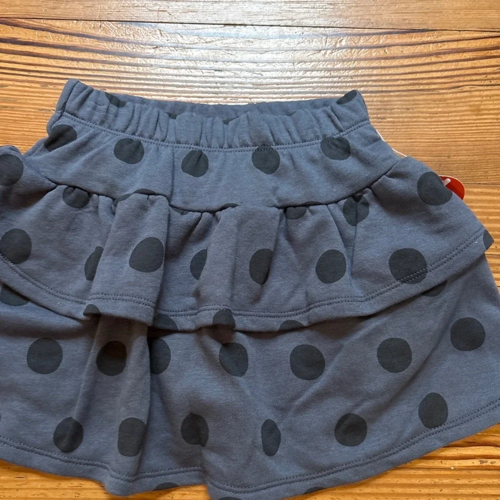Wonder Nation Skort Kids Grey New Polka Dot‎ Tiered Ruffle Skirt SIZE 5